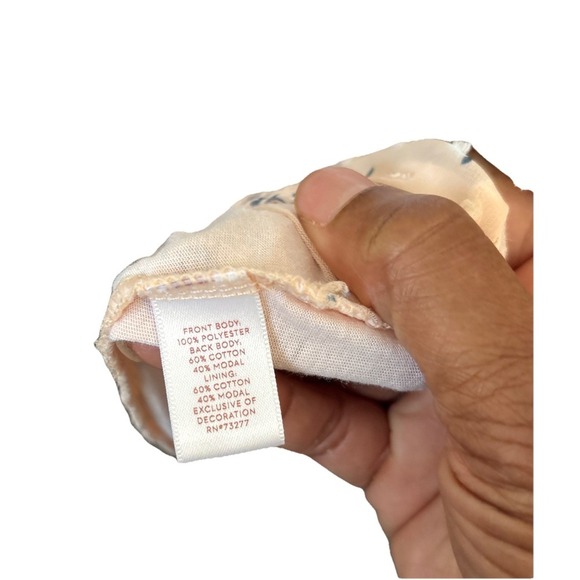 Lauren Conrad Women's Short Sleeve 2 XL Shirt/Blouse Peach Floral - Picture 2 of 3